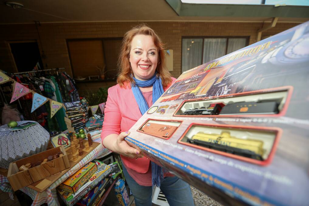 SALE AWAY: Brenda Kausche, of Albury, is using her Garage Sale Trail event to find new homes for games and books now her sons have grown up. "They don't need all their boy toys anymore," she says. Picture: JAMES WILTSHIRE