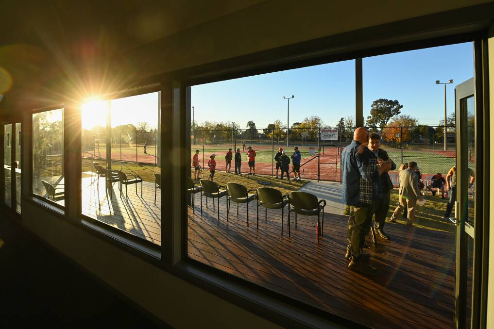 OFFICIAL OPENING: Sunshine floods into the new social rooms at Howlong Tennis Club. Picture: MARK JESSER