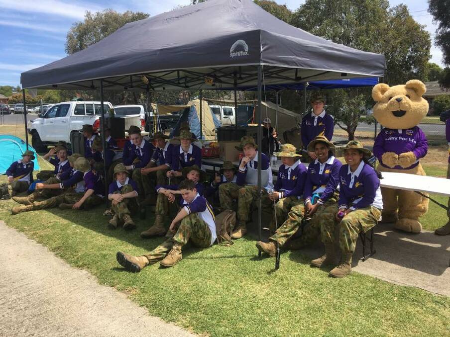 WILLING VOLUNTEERS: The 37 Army Cadet Unit team is a familiar sight at the annual Cancer Council fundraiser. This year's relay will be held at Albury's Alexandra Park.