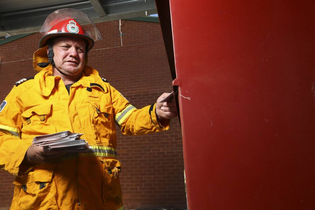 HOME DELIVERY: Volunteers like Lavington Rural Fire Brigade captain Bruce Barnes will drop off the flyers. Picture: ELENOR TEDENBORG