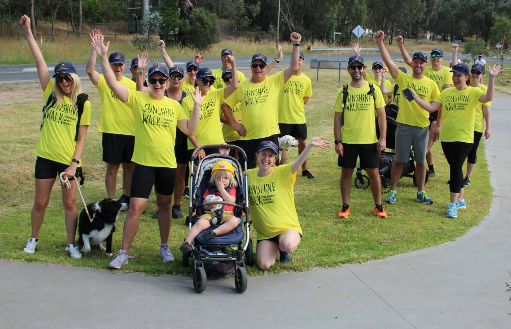 TEAMWORK: About 30 people represented KBC Plumbing in the Sunshine Walk, starting from Thurgoona and collecting nearly $20,500. "It was a fantastic day, everyone just got into it and had a ball," Laura Bell-Chambers says.