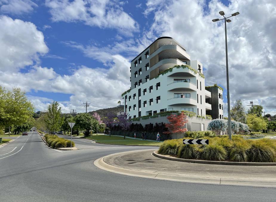 PLANNED DEVELOPMENT: An impression of the building proposed for the corner of Thurgoona and Pemberton streets, Albury.
