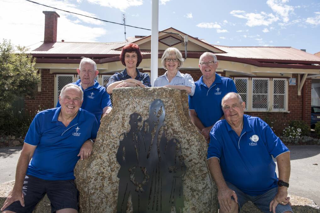 TEAM EFFORT: Albury Legacy's Colin Darts, Fred Baum, Lisa Iverson, Frances Jardine, Steve Comte and Geoff Thow work together to support war widows and their children. Picture: SIMON BAYLISS