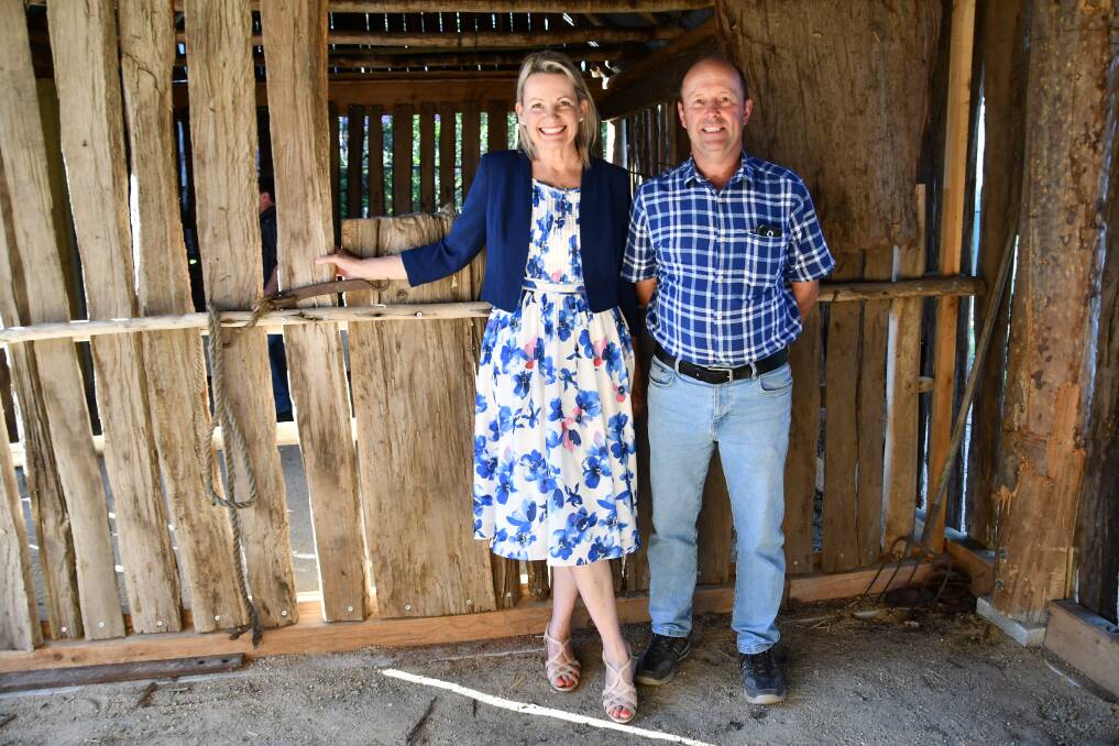 Farrer MP Sussan Ley and stables project manager David Schmidt. Picture: LORRI RODIN