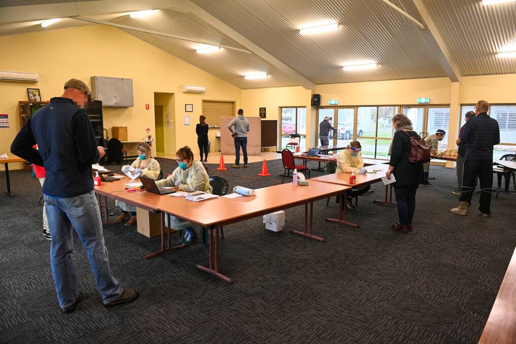 VENUE CHANGE: The Murrumbidgee Local Health District's pop-up clinic was located at Albury Showgrounds for the past month, but has now moved to Lavington Hall. Picture: MARK JESSER