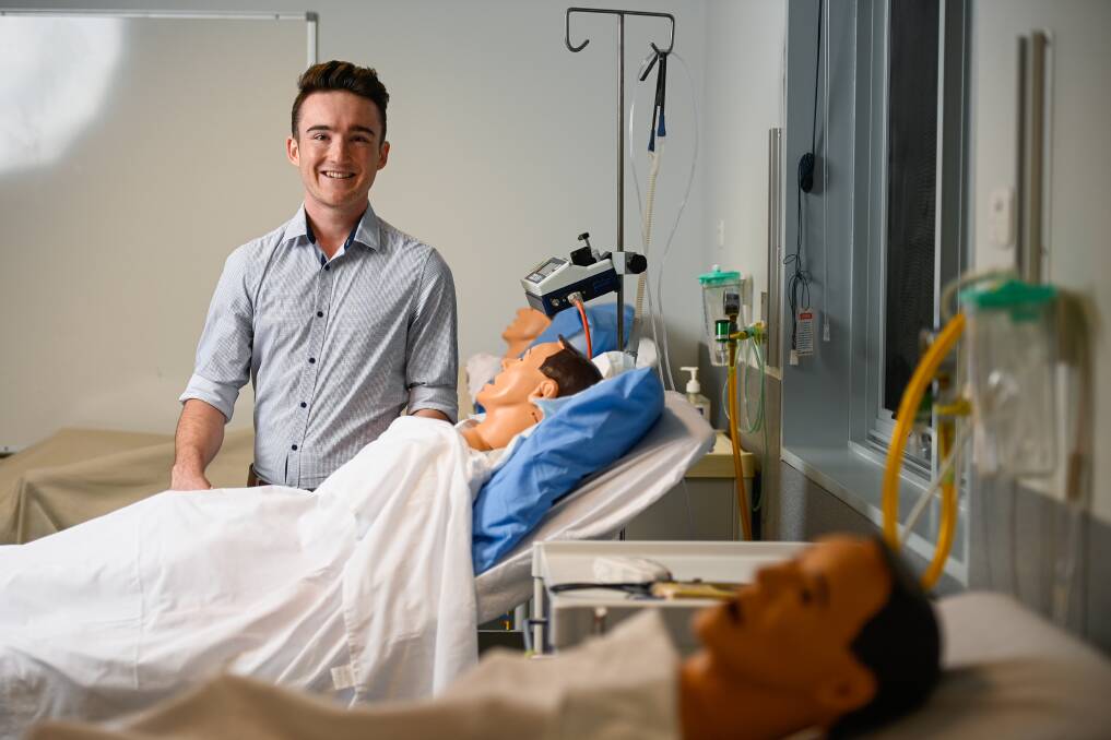 RURAL ASSISTANCE: Kyle Green is presently studying his third year of medical school online owing to the coronavirus pandemic but the Rural Clinical School, Albury, hopes to welcome back students late August. Picture: MARK JESSER 