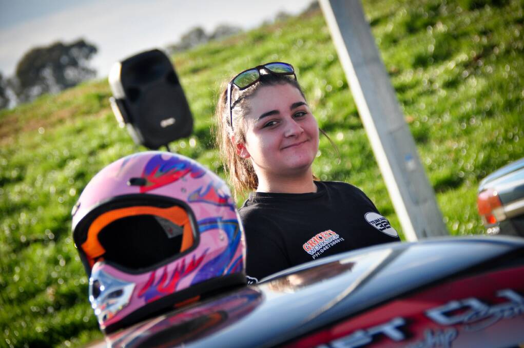TAKING THE WHEEL: Louise Gouveia joins in last year's women and junior driver development day, an Albury, Wodonga and Districts Car Club initiative held at the Logic campus track in Barnawartha. Picture: LUKE HUNTER
