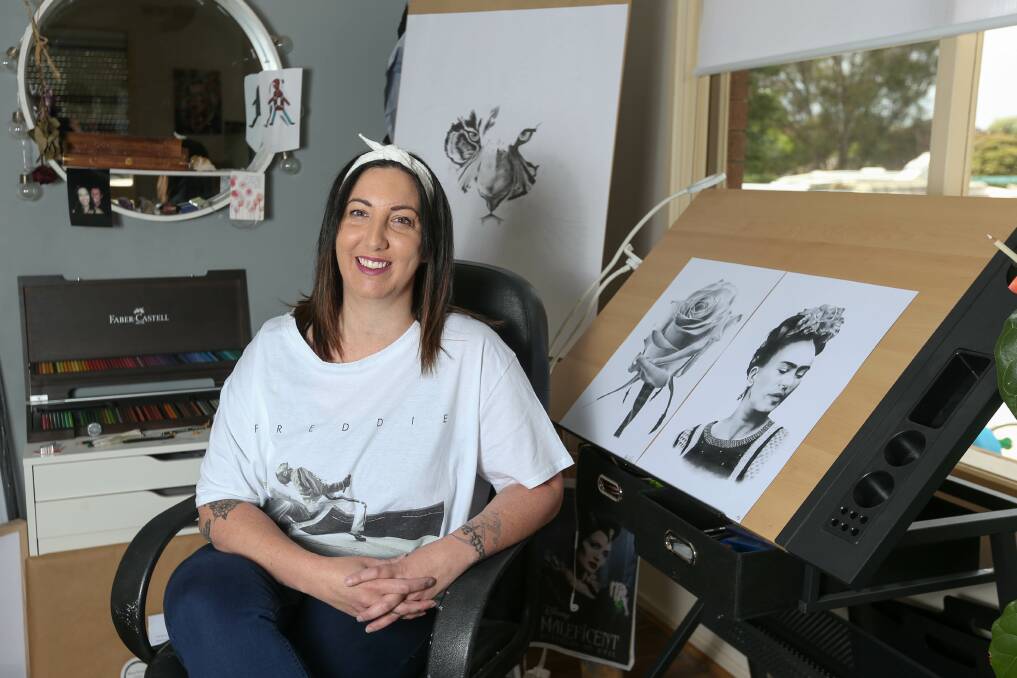 CHRISTMAS PREPARATIONS: Marni Korneluk intends to leave her prints in well-known Albury-Wodonga sites like QEII Square and Junction Place. Picture: TARA TREWHELLA