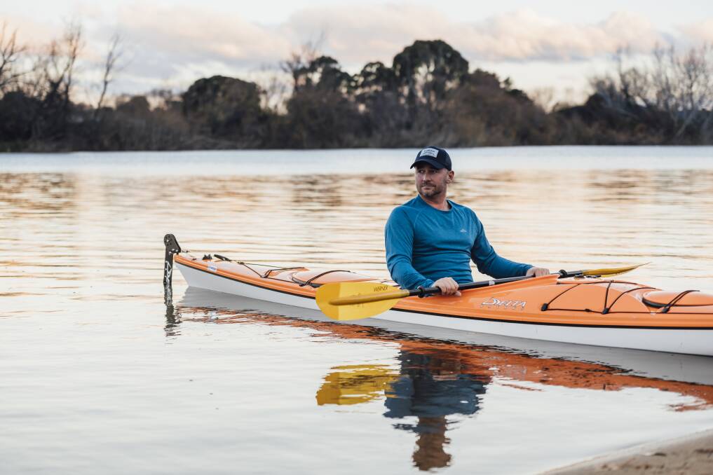 EPIC PADDLE: Marc Nieuwenhuys says his kayak trip has already sparked key conversations. Picture: ROHAN THOMSON AND ASHLEY ST GEORGE