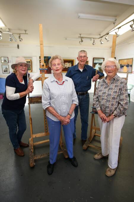 PORTRAITS: Marilyn Forrest, Val Boult, John Mason and Jeannette Pockley are among the exhibitors in the Albury-Wodonga Artists Society display. Picture: JAMES WILTSHIRE