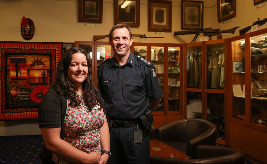 Indigo mayor Sophie Price, pictured here with Inspector Paul Henry, of Wodonga police, plans to advocate for her region through the panel. picture by James Wiltshire
