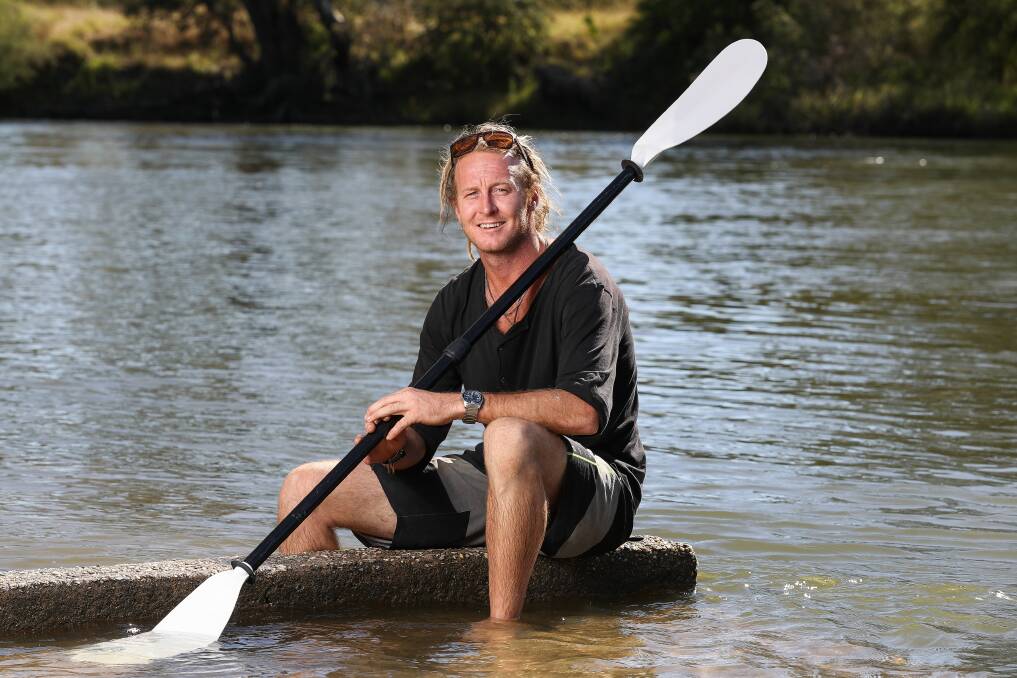 ONE DAY AT A TIME: Brad McCabe relaxes by the Murray River ahead of his 2200km adventure in support of Beyond Blue. "I'm organised enough, and you figure the rest out when you're going along," he says. Picture: MARK JESSER
