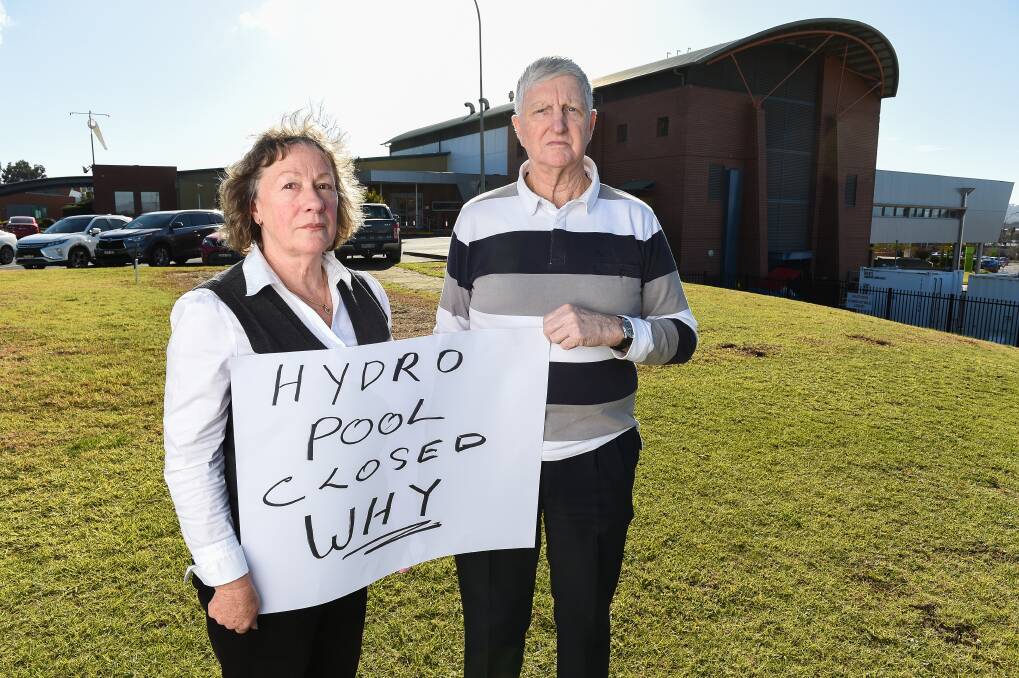 TURNING UP THE HEAT: Joint And Muscle support group pool leader Julie Ridley and president John McFarlane say the hydrotherapy pool closed without consultation and little explanation to the people affected. Picture: MARK JESSER