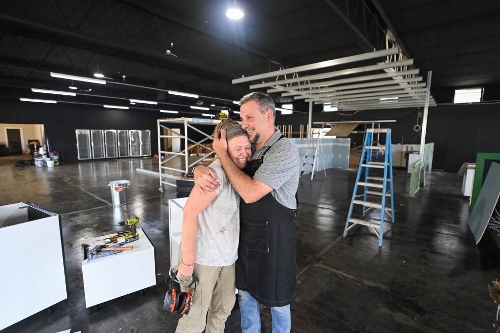 BIG DREAMS: Dee and Cameron Harmer, pictured last month, hope to open their new store in a long-empty Khancoban retail property within weeks. Picture: MARK JESSER