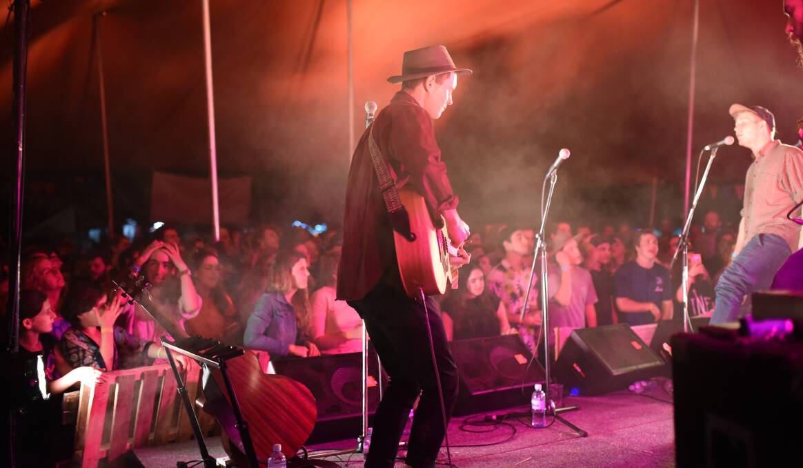 MUSIC MARATHON: By The Banks co-founder James Eggleston onstage with his 10-piece band The Northern Folk. The 12-hour event, held for the first time in 2017, returns to Willowbank Albury on November 30. Picture: MEG GIBBS PHOTOGRAPHY