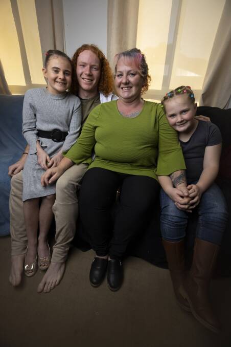 CAREER CHANGE: Springdale Heights' Robyn Hochkins, pictured with children Makenzie-Lee, 10, Brody, 16, and Memphis, 8, enjoyed her studies. Picture: ASH SMITH