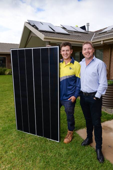 ALWAYS LEARNING: Kyle Schubert and Cameron Walker, of Kdec Electrical and Solar, will develop their skills through industry training awards. Picture: MARK JESSER