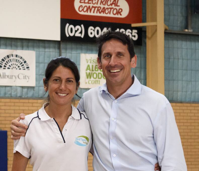 LOOKING FORWARD: Deaf Sports Australia sports development manager Irena Farinacci and 2018 Australian Deaf Games organising committee chairman Alex Jones. Picture: SIMON BAYLISS