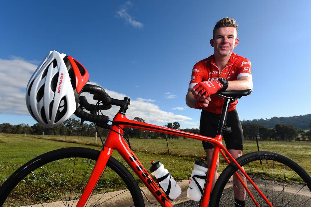 ROAD TRIP: Cyclist Luke Runciman, 18, will leave from Wodonga hospital on Monday morning on a trek in support of the Albury Wodonga Health paediatric unit. Picture: MARK JESSER
