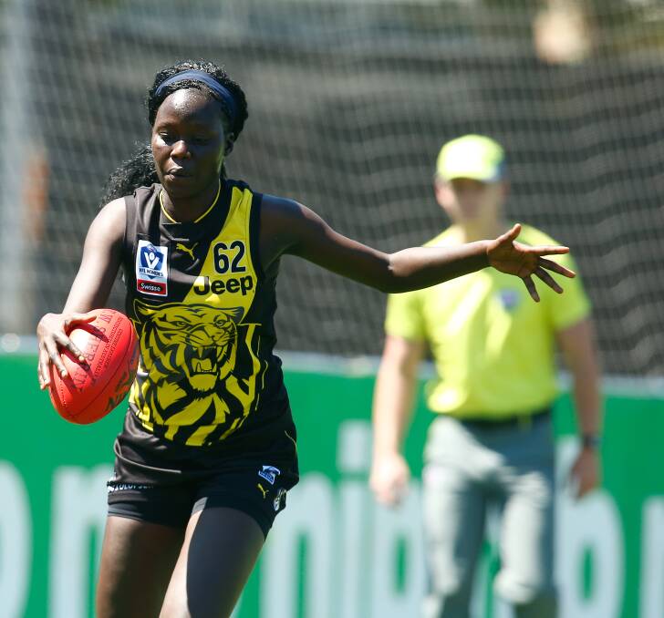SPORTING CHANCE: Richmond VFLW footballer Akec Makur Chuot, a refugee from South Sudan, wants to help females overcome the barriers to physical activity.