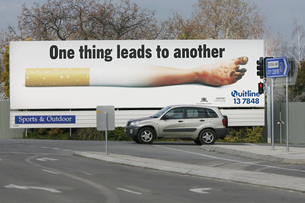 DIFFERENT APPROACHES: As this 2007 photograph indicates, some campaigns to discourage people from smoking have been quite confronting.