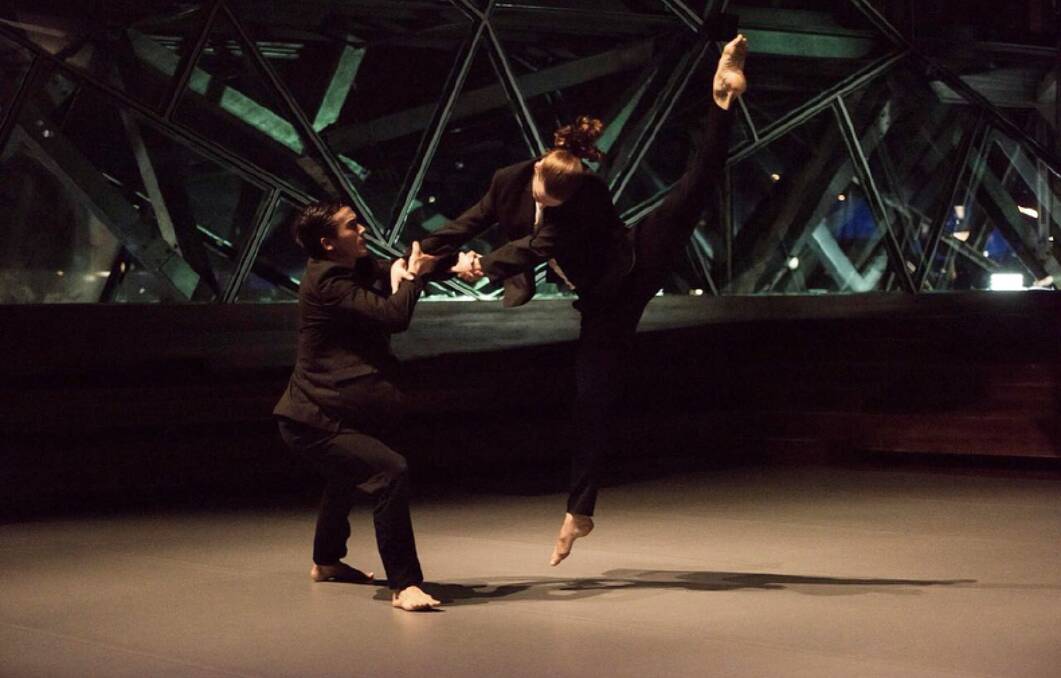 EQUILIBRIUM: James Pett and Travis Clausen-Knight, formerly of choreographer Wayne McGregor's company, will perform with Projection Dance at The Cube Wodonga this week and also work with the region's budding talent.