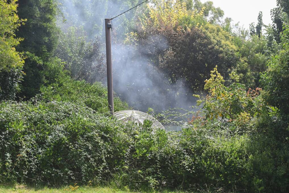 FIRE SIGNS: Smoke rises above the Baranduda property. Picture: MARK JESSER
