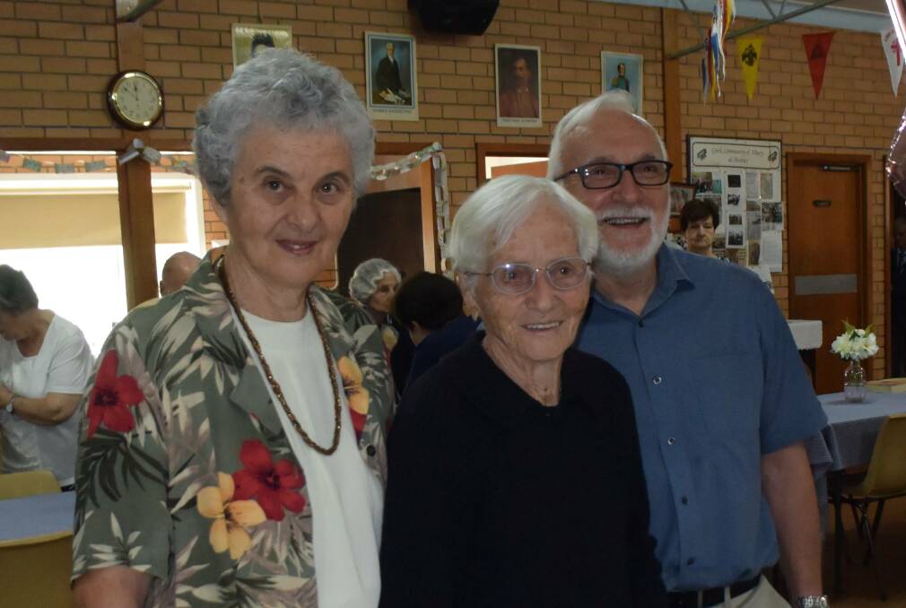 CELEBRATION: Aphrodity Cretan with her daughter Helen and son John at her 100th birthday party in January.