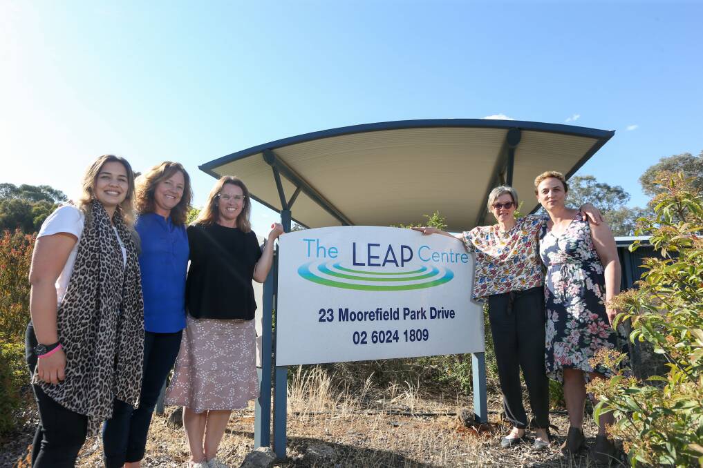 GLAD TO BE BACK: The Leap Centre Wodonga team is pleased with the refurbished administration area. Picture: TARA TREWHELLA 