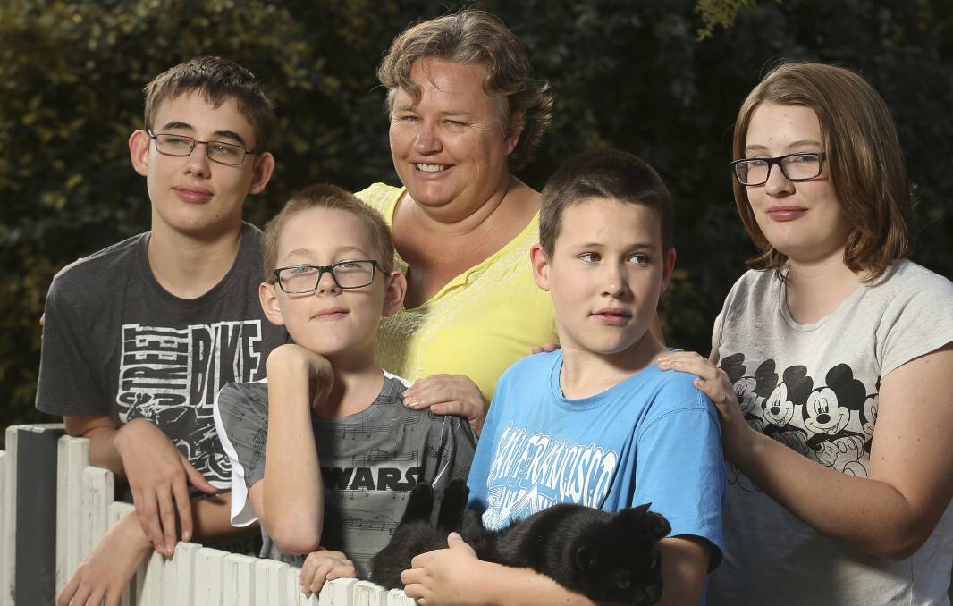 WE ARE FAMILY: Johanne Marquis with Samuel, 15, Scott, 10, Cody, 12, and Taylor, 14. Picture: ELENOR TEDENBORG