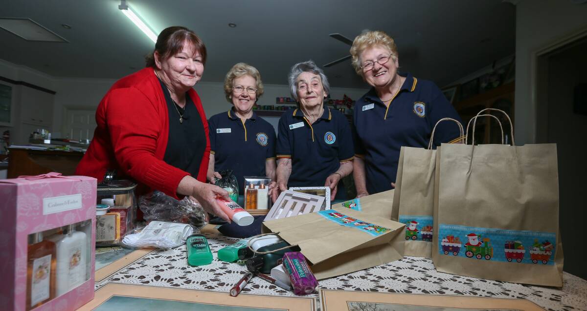 MOMENTUM BUILDS: Lyn Maloney, Lyn Jacobsen, Eunice McCrae and Bev Frohling look over the items collected so far. Picture: TARA TREWHELLA