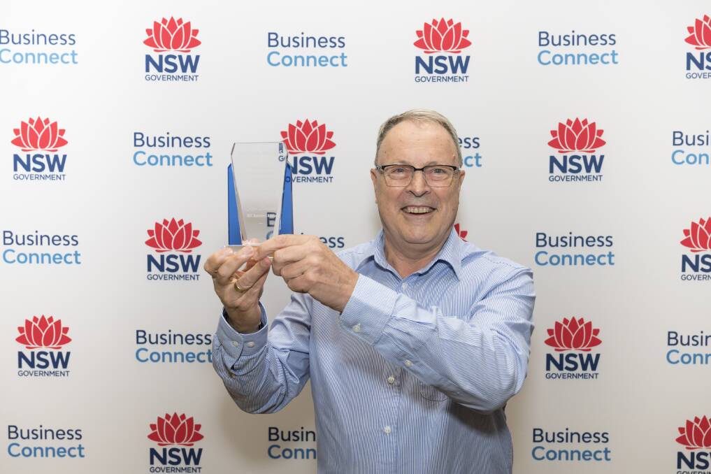 EFFORTS ACKNOWLEDGED: Business advisor Kevin Bascomb says his Business Connect Advisor Award, presented last week in Sydney, came as a total surprise to him.
