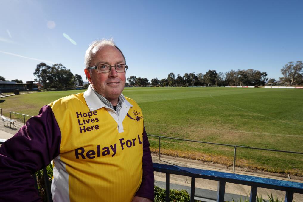 JUST ONE OF MANY: Border Relay For Life chairman Peter Whitmarsh at Wodonga's Birallee Park, this year's relay venue. Picture: JAMES WILTSHIRE
