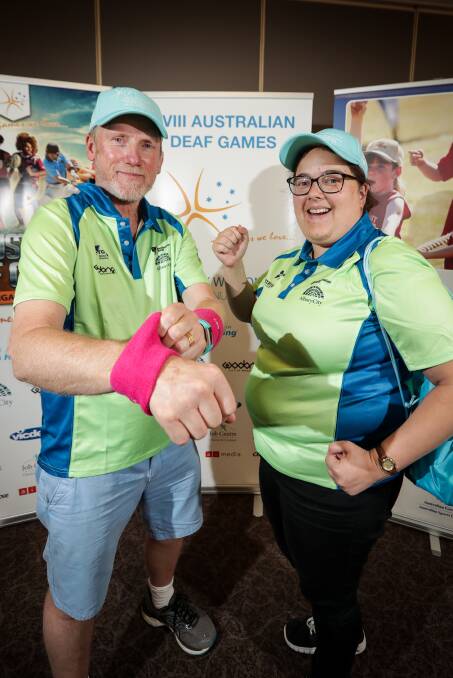 EXCITEMENT BUILDS: Australian Deaf Games registration co-ordinator Phil Harper and communications and marketing co-ordinator Sherrie Beaver prepare for a busy week. Picture: JAMES WILTSHIRE