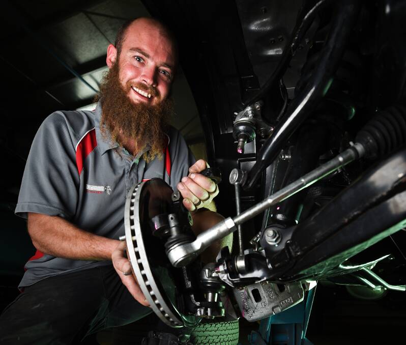 CLEAN SWEEP: Albury panel beater Brenden Barraclough has been named the outstanding apprentice of his GOTAFE class three years in a row. His employer, BF Panels, praises his natural ability and work ethic. Picture: MARK JESSER
