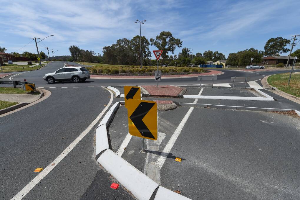 BLOCKED OFF: There's been no access into Watson Street from the roundabout during the traffic trial. Picture: MARK JESSER