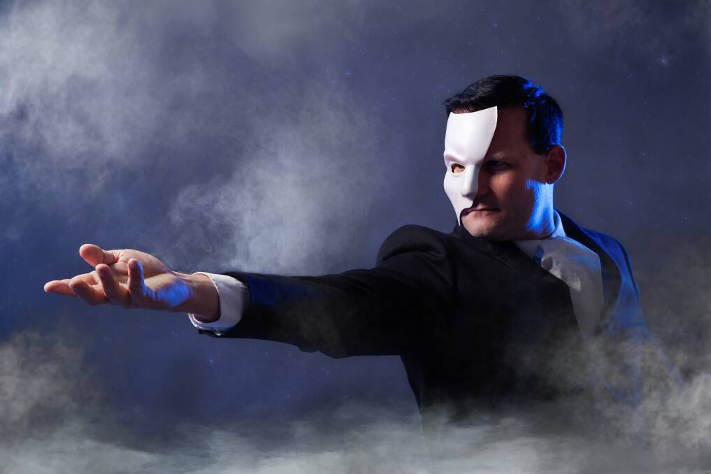 MASKED MAN: Craig Quilliam portraying the Phantom in the Albury Wodonga Theatre Company's 'Phantom of the Opera'. Picture: ROB LACEY.