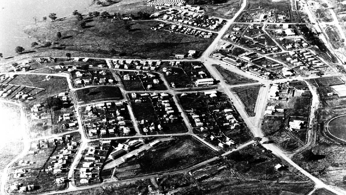 ALL TOGETHER: An aerial shot of the new Tallangatta in 1956 emphasises the town’s compact lay-out.