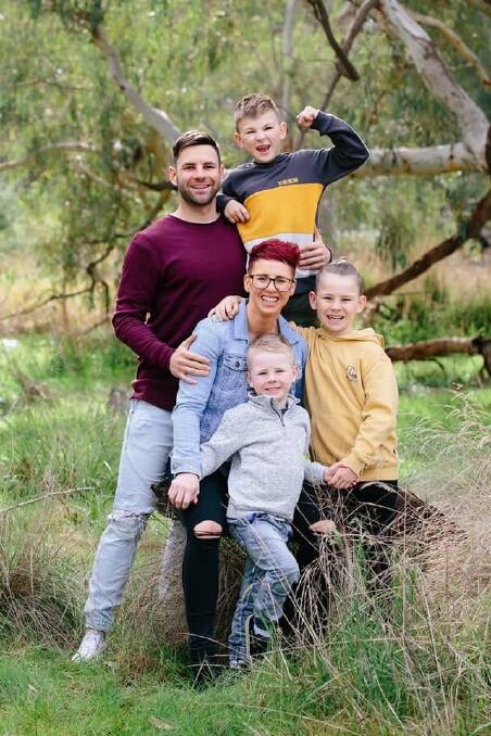 DANCE FAMILY: Tim and Amy Farrelly with their sons Jett, 10, Cruz, 8, and Parks, 5. Their fourth child, a girl, is due in July.