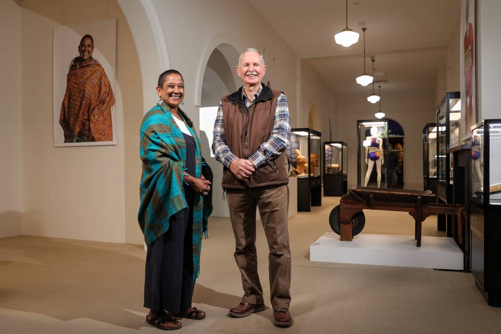 COMMUNITY SUBJECTS: Amandhi De Silva and Terry Walsh are two of 10 Beechworth residents featured in the new exhibition. Picture: JAMES WILTSHIRE