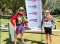 Former army officers and Murray River paddlers Ross Boyd and Ian Errington arrived at Albury's Noreuil Park on Tuesday, February 20. Picture supplied