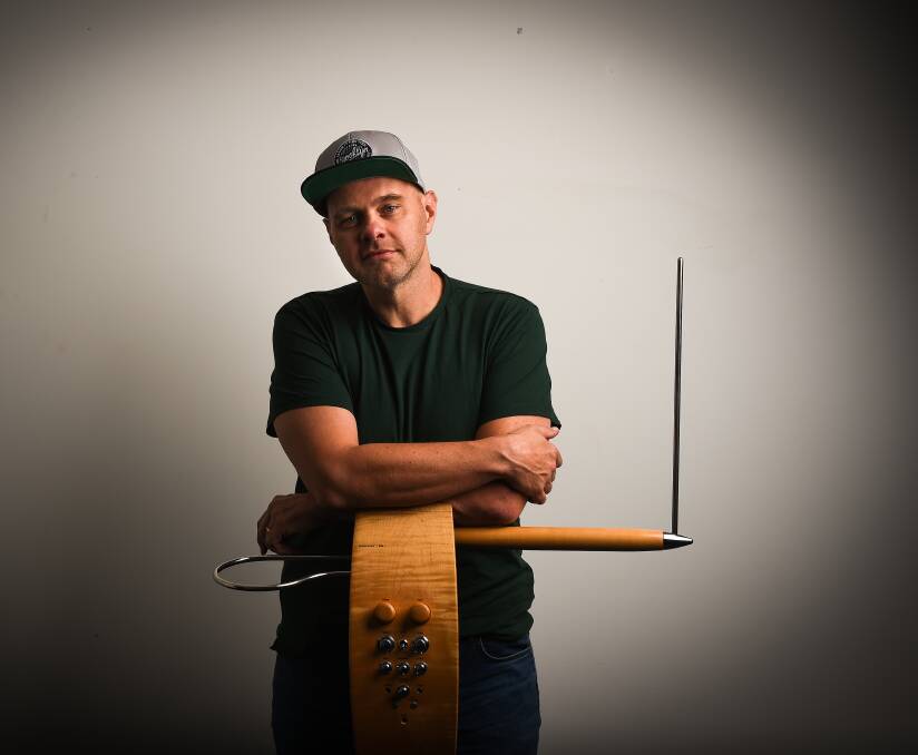 SPECIALIST: Thorwald Jorgensen with his theremin, an electronic instrument once better known for producing eerie music in Hollywood films. Picture: MARK JESSER