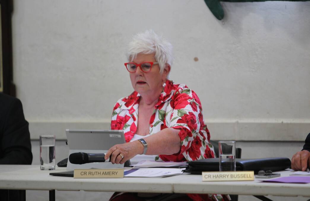 CULTURE CHAMPION: Wangaratta councillor Ruth Amery, pictured here during a council meeting, was known for her love of colour and her keen eye as a dress maker.