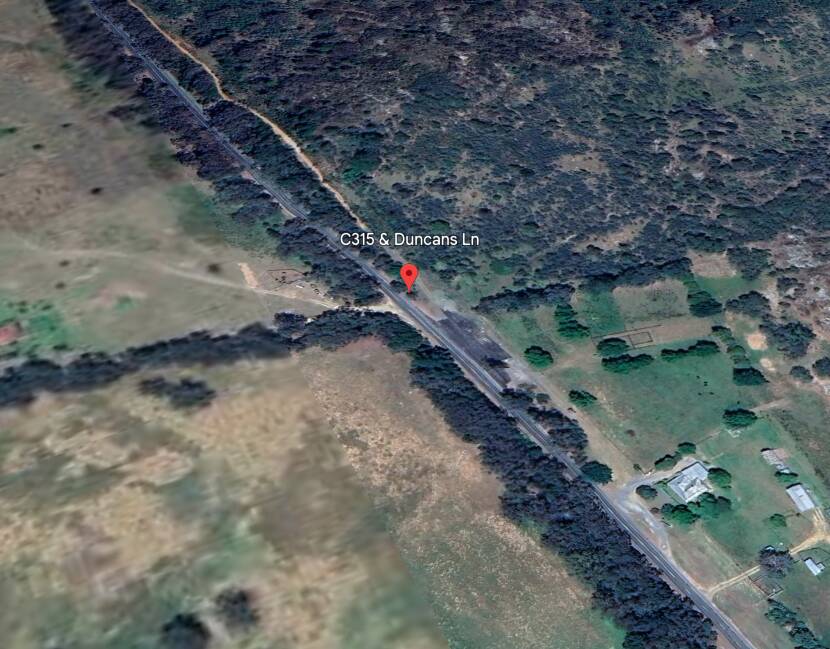 Monday's crash occurred mid-morning close to the Beechworth township. Picture Google Earth