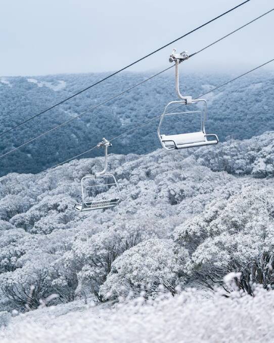 The active cold front this week brought the first snowfalls of the season to alpine resorts, including at Falls Creek. Picture supplied
