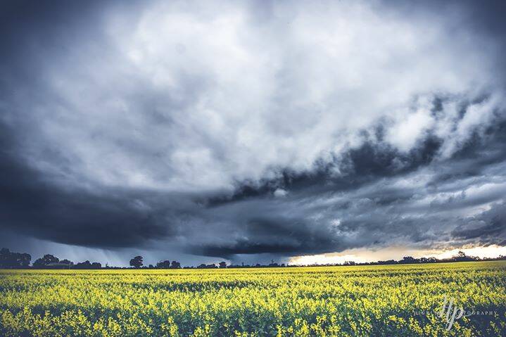 BREWING: Storms build outside of Chiltern on Friday afternoon. Picture: KURTIS HICKLING