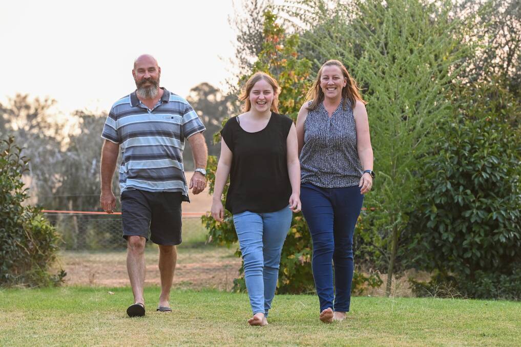 ADVOCATES: Howlong family Matt, Ella, 14, and Kristy McMahon want Border children's oncology services to be expanded but an Albury-Wodonga oncologist says not all treatments are possible locally. Picture: MARK JESSER