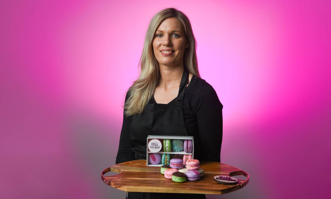 SWEET TREATS: Jess Naismith, of Miss Macaron, has more than 50 varieties in her repertoire, with Redskin the most popular. Picture: MARK JESSER
