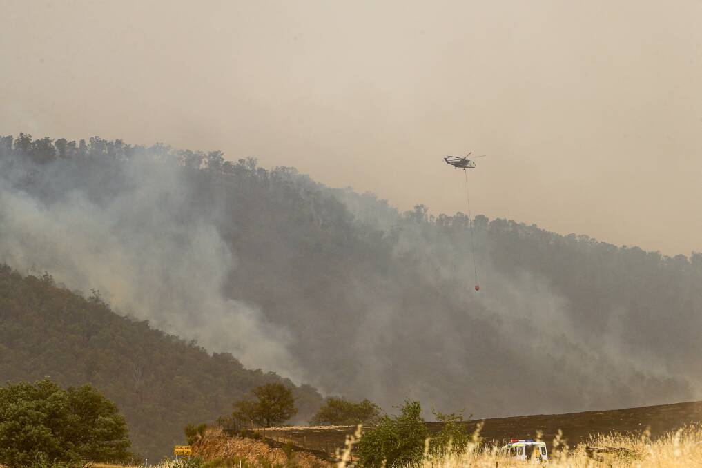 FIRE FIGHT: The battle against the Jingellic fire continues on Tuesday. Picture: JAMES WILTSHIRE