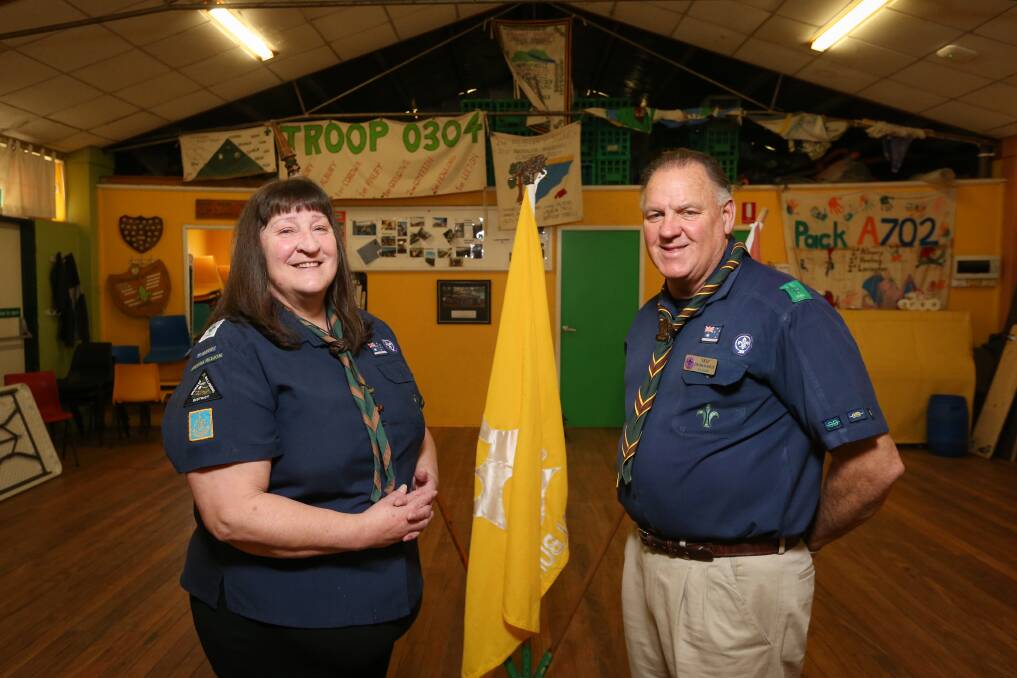 COMMITMENT: Sue Smith, of 1st Albury Scout Group, and 2nd Albury Scout Group's Graham Smith have both contributed at district, regional and state levels. Picture: JAMES WILTSHIRE